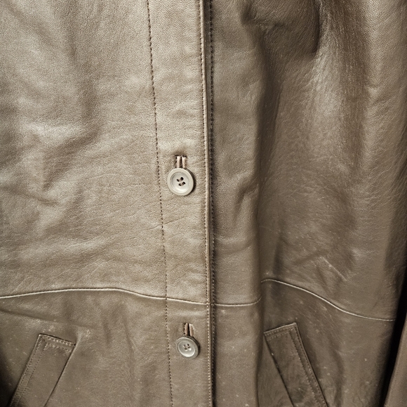 NWT - "Leather Elements" Brown Soft Leather Coat - Size 1X - Picture 13 of 16